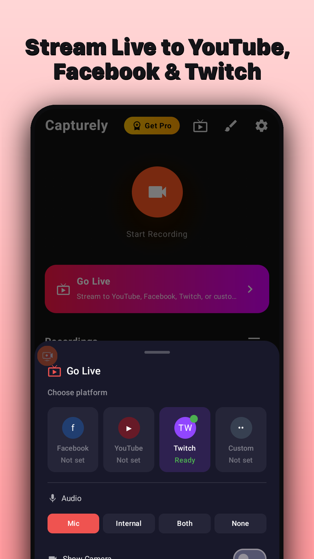 Live streaming platforms